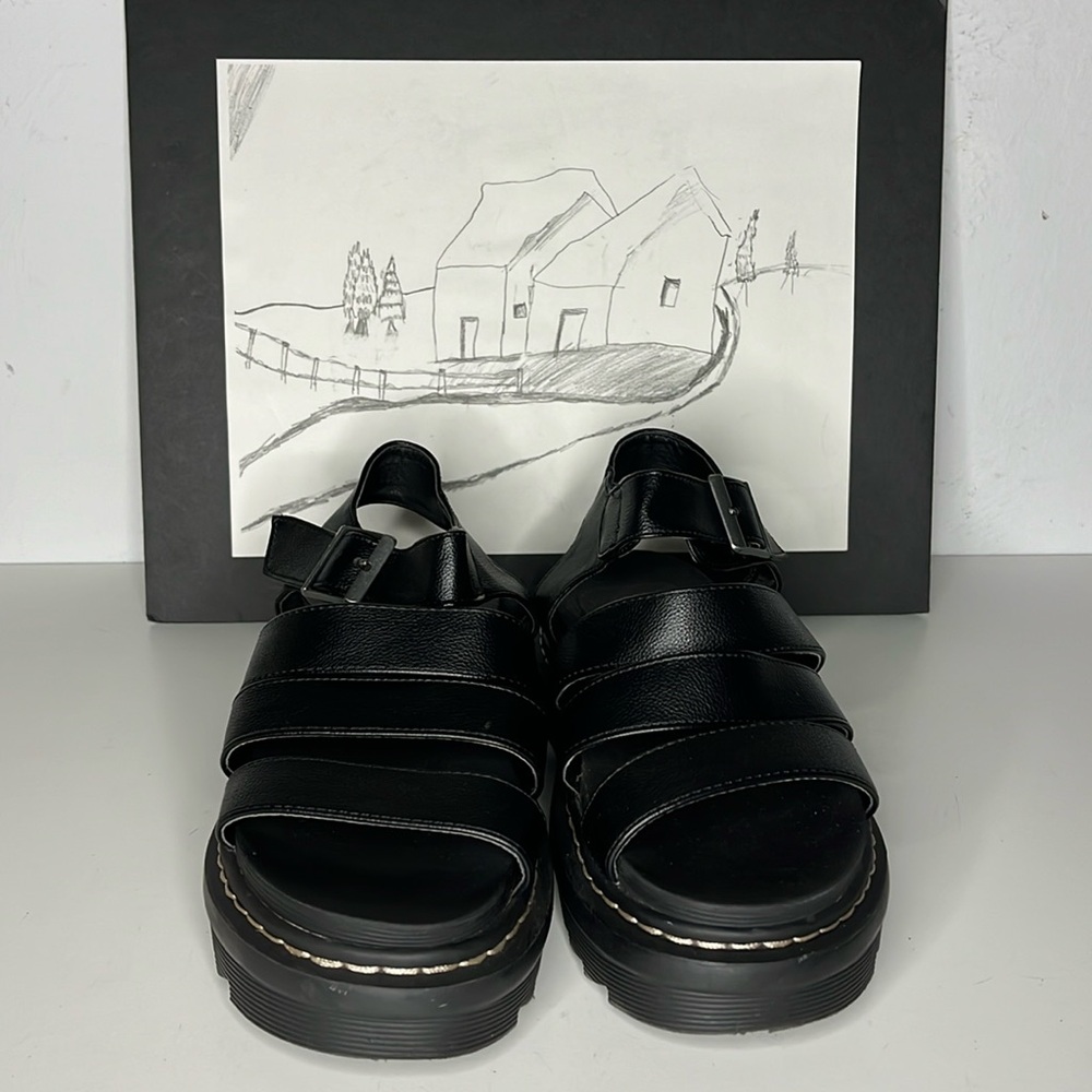 Sincerely Jules Model Daring Black Chunky Platform Sandals Women's Size 6 M - Picture 2 of 16